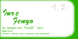 imre fenyo business card